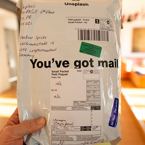 package with You've got mail printed in the center